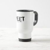YEET Bold Grey Typography fixed bullets Design Reisebecher (VorderseiteRechts)