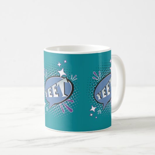 YEET Comic Speech Bubble Funny Meme Lavender Kaffeetasse (VorderseiteRechts)
