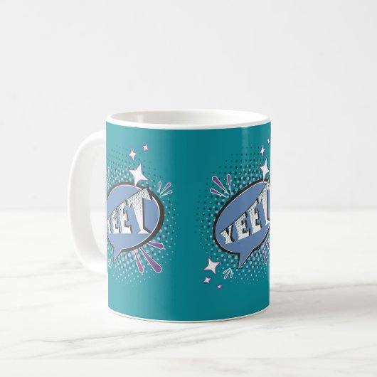YEET Comic Speech Bubble Funny Meme Lavender Kaffeetasse (Vorderseite Links)