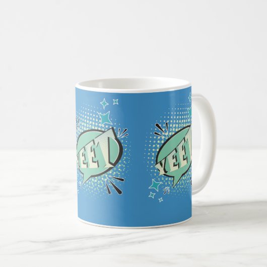 YEET Comic Sprechblase Funny Meme Light Green Kaffeetasse (VorderseiteRechts)