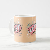 YEET Comic Sprechblase Funny Meme Peach Kaffeetasse (Vorderseite Links)