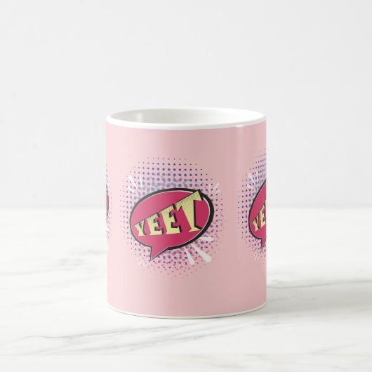 YEET Comic Sprechblase Funny Pink Kaffeetasse (Mittel)