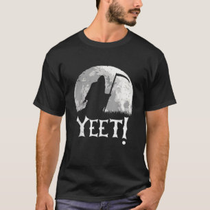 Yeet Funny Cartoon Grim Sensenmann Scythe Hallowee T-Shirt