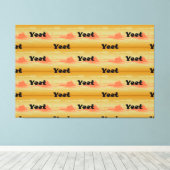 Yeet Schwarzer Text Vintage-Sonnenuntergang Yeeted Leinwanddruck (Insitu (Holzboden))