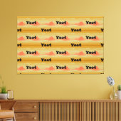 Yeet Schwarzer Text Vintage-Sonnenuntergang Yeeted Leinwanddruck (Insitu (Wohnzimmer))