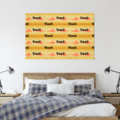 Yeet Schwarzer Text Vintage-Sonnenuntergang Yeeted Leinwanddruck (Insitu (Schlafzimmer))