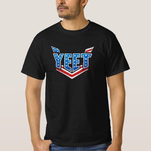 YEET US-Flag-Typografie T-Shirt (Vorderseite)