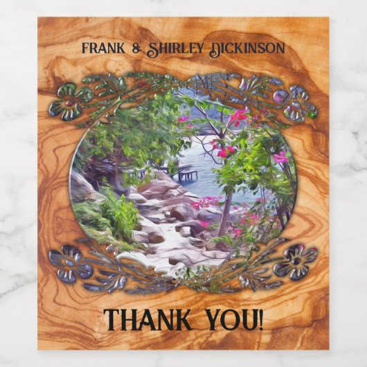 Yelapa Trail Vielen Dank 821 Weinetikett (Einzelnes Label)