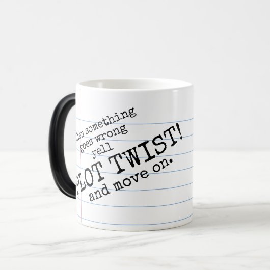 "Yell PLOT DREHUNG! & Move On" Morphing-Tasse Verwandlungstasse (Vorderseite Links)