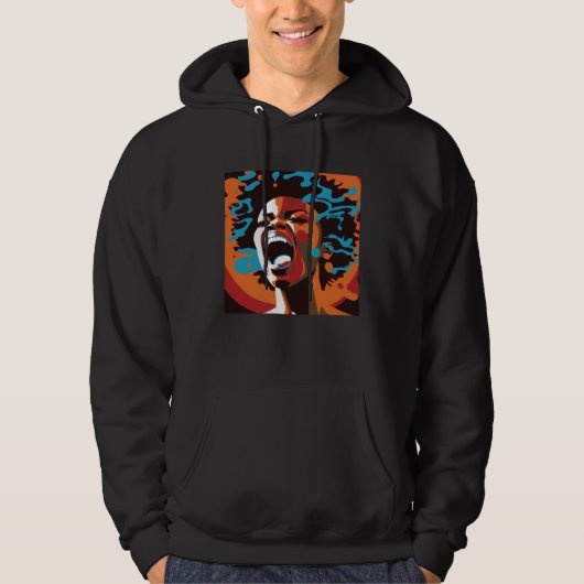 Yelling African American Woman Afro Black Pride &  Hoodie (Vorderseite)