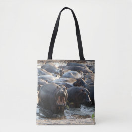 Yelling Hippo Tote Bag Tasche