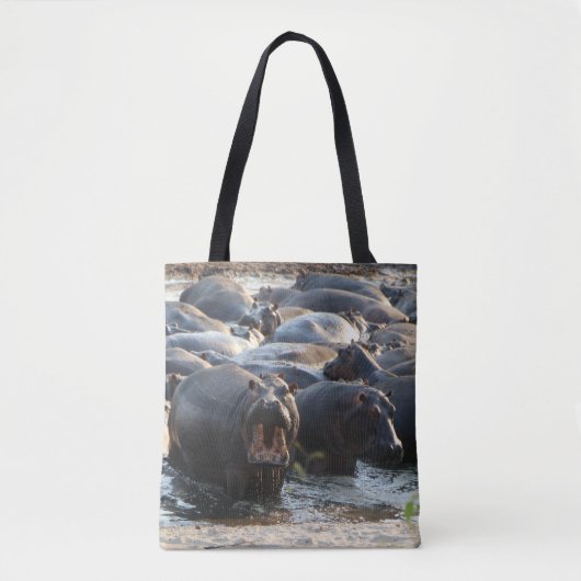 Yelling Hippo Tote Bag Tasche (Vorderseite)