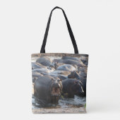 Yelling Hippo Tote Bag Tasche (Rückseite)