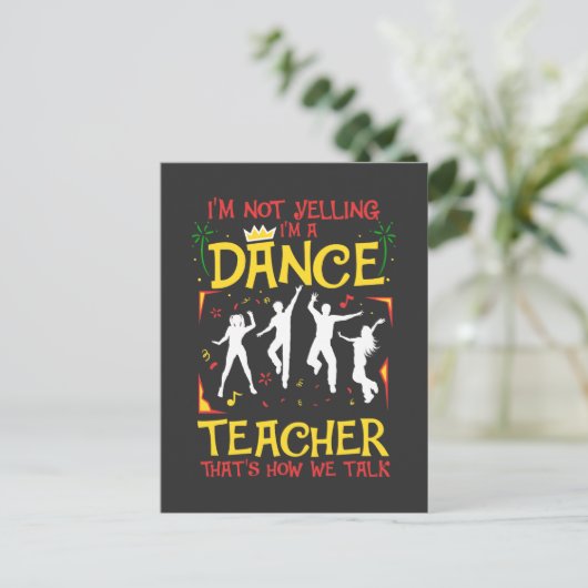 Yelling Tance Teacher Dancing Fun Dancer Joke Postkarte (Stehend Vorderseite)