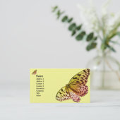 Yelllow rosa Schmetterling Visitenkarte (Stehend Vorderseite)