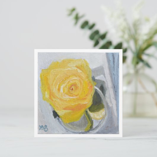 Yelllow Rose in Glass Jar (Stehend Vorderseite)