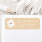 Yello Boho Daisy Floral Baby Shower Rücksendeadres (Insitu)