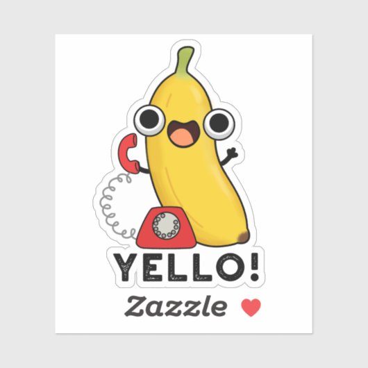 Yello Funny Frucht Yellow Banana Pun Aufkleber (Blatt)