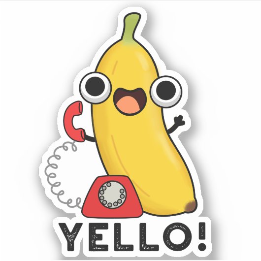 Yello Funny Frucht Yellow Banana Pun Aufkleber (Vorderseite)