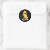 Yello Funny Frucht Yellow Banana Pun Dark BG Runder Aufkleber (Tasche)