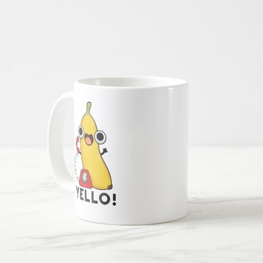 Yello Funny Frucht Yellow Banana Pun Kaffeetasse (Vorderseite Links)