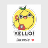 Yello Funny Yellow Lemon Pun Aufkleber (Blatt)