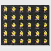 Yello Funny Yellow Lemon Pun Dark BG Geschenkpapier (Flach)