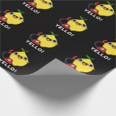 Yello Funny Yellow Lemon Pun Dark BG Geschenkpapier (Ecke)