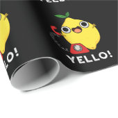 Yello Funny Yellow Lemon Pun Dark BG Geschenkpapier (Rolleneckpunkt)