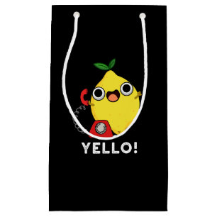 Yello Funny Yellow Lemon Pun Dark BG Kleine Geschenktüte
