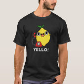 Yello Funny Yellow Lemon Pun Dark BG T-Shirt (Vorderseite)