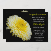 Yello und Schwarz-Blumenruhestands-Party Einladung (Vorne/Hinten)