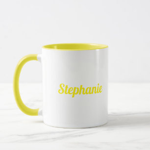 Yello White Elegant Individuelle Name Gift Gastges Tasse