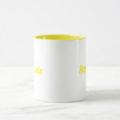 Yello White Elegant Individuelle Name Gift Gastges Tasse (Zentrum)
