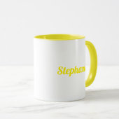 Yello White Elegant Individuelle Name Gift Gastges Tasse (VorderseiteRechts)