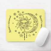 YelloMoon und Stars mousemat - kann personalisiert Mousepad (Mit Mouse)