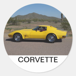 Yellow 1973 Corvette Stickers