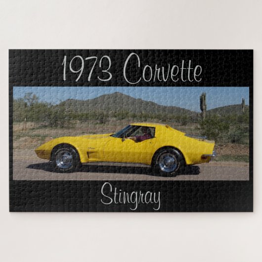 Yellow 1973 Corvette Stingray Designer Puzzle (Horizontal)