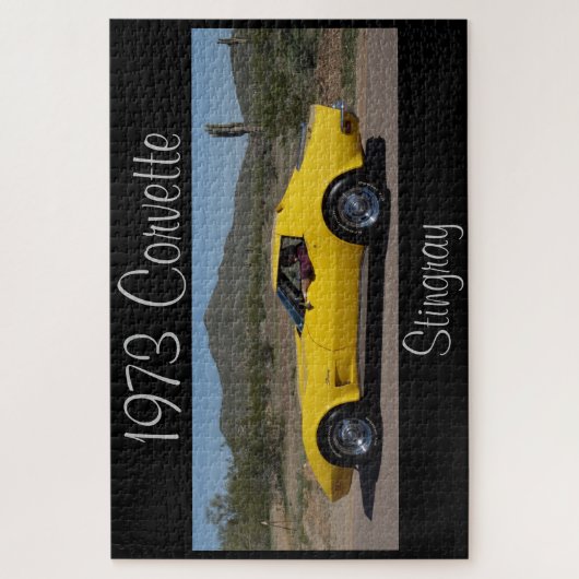 Yellow 1973 Corvette Stingray Designer Puzzle (Vertikal)