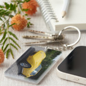 Yellow 1973 Corvette Stingray Schlüsselanhänger (Vorderseite rechts)