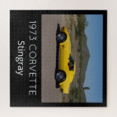 Yellow 1973 Corvette Stingray Square Puzzle (Horizontal)