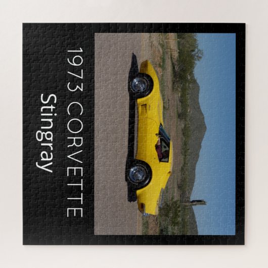 Yellow 1973 Corvette Stingray Square Puzzle (Horizontal)