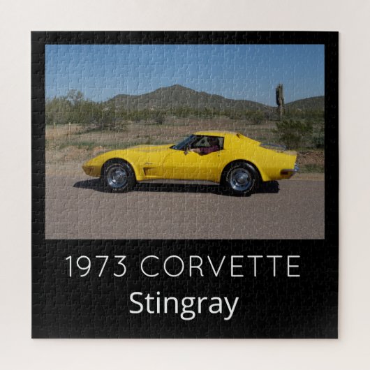 Yellow 1973 Corvette Stingray Square Puzzle (Vertikal)