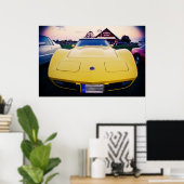 Yellow 1977 Chevrolet Corvette Poster (Heimbüro)