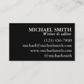 Yellow #2 Stift Writer Editor Blogger Visitenkarte (Rückseite)