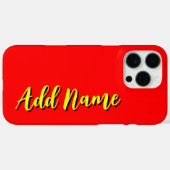 Yellow 3D Black Modern Name | Trendy Cool Red Case-Mate iPhone Hülle (Rückseite (Horizontal))
