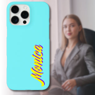 Yellow 3D Indigo Moderner Name Funny Electric Bl iPhone 16 Pro Max Hülle