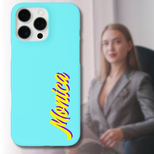 Yellow 3D Indigo Moderner Name | Funny Electric Bl Case-Mate iPhone Hülle