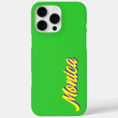Yellow 3D Indigo Moderner Name | Funny Lime Green Case-Mate iPhone Hülle (Rückseite)