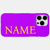Yellow 3D Magenta Moderner Name | Trendy Cool Lila Case-Mate iPhone Hülle (Rückseite (Horizontal))